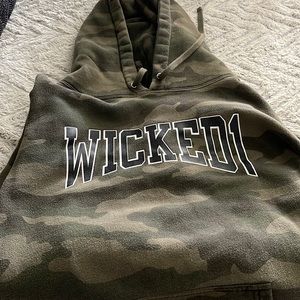 Mens Wicked Camo Green Hoodie